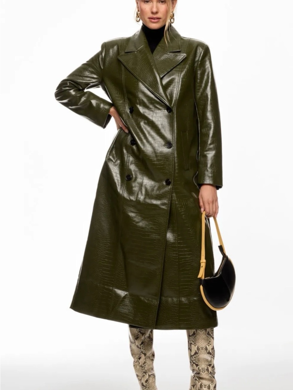 Ronny Kobo Collection Olive Green Trench Coat (sz S, NWT)